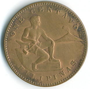 Philippines Coin 1937 One Centavo Obverse