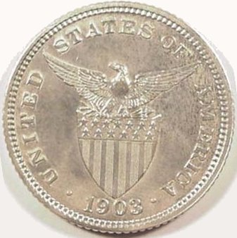 Philippines Coin 1903 Twenty Centavos Reverse