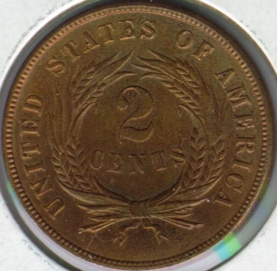 American Two Cent Coin Reverse